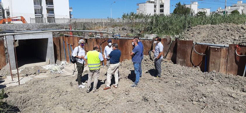 Comune di Fano: Sopralluogo al cantiere di viale Piceno, effettuati gli scavi per i due sottopassi ciclo pedonali