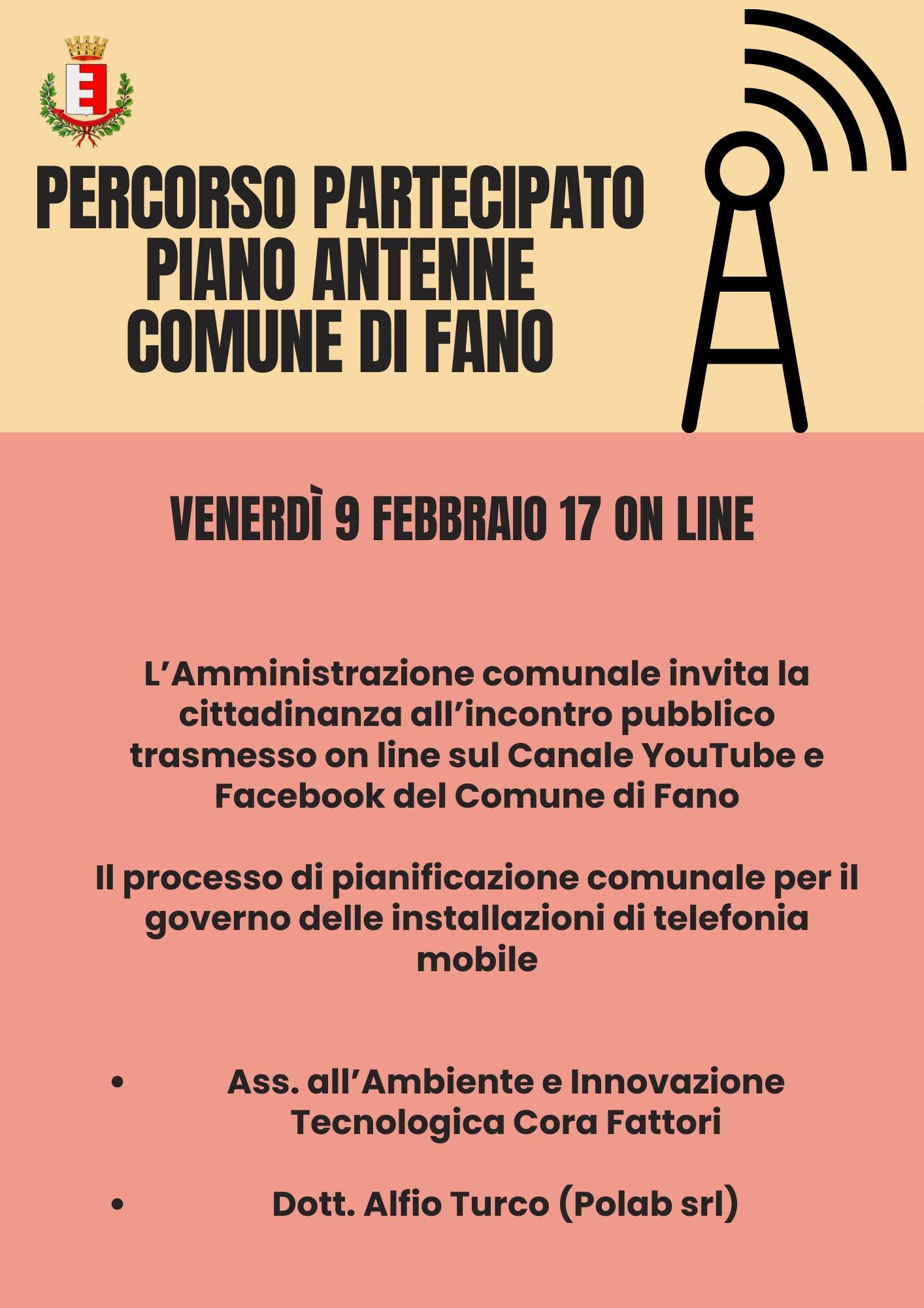 Percorso partecipato Piano antenne, il 9 febbraio l’incontro pubblico online per presentare il nuovo dispositivo normativo 