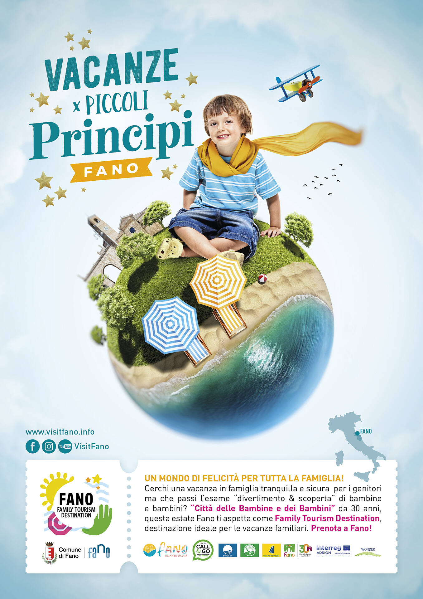 Fano è Family Tourism Destination: “Vacanze per piccoli principi”: nuova campagna di comunicazione sull'offerta turistica 